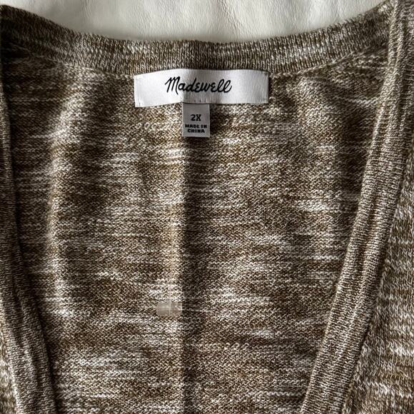 New Madewell Summer Ryder Cardigan in Marled Olive Women's Size 2X - Picture 6 of 9